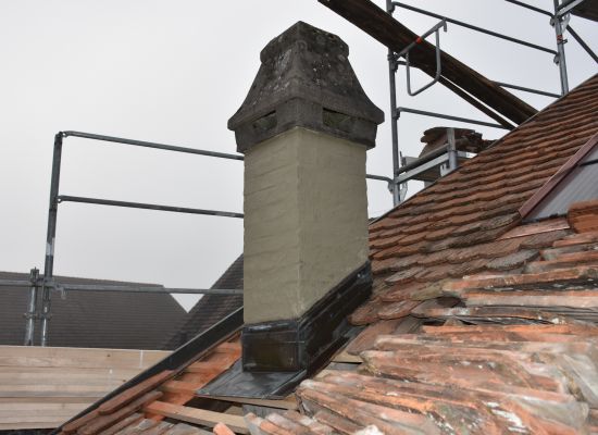 Rudolfingen: Gemauerter geschlämmter Kamin