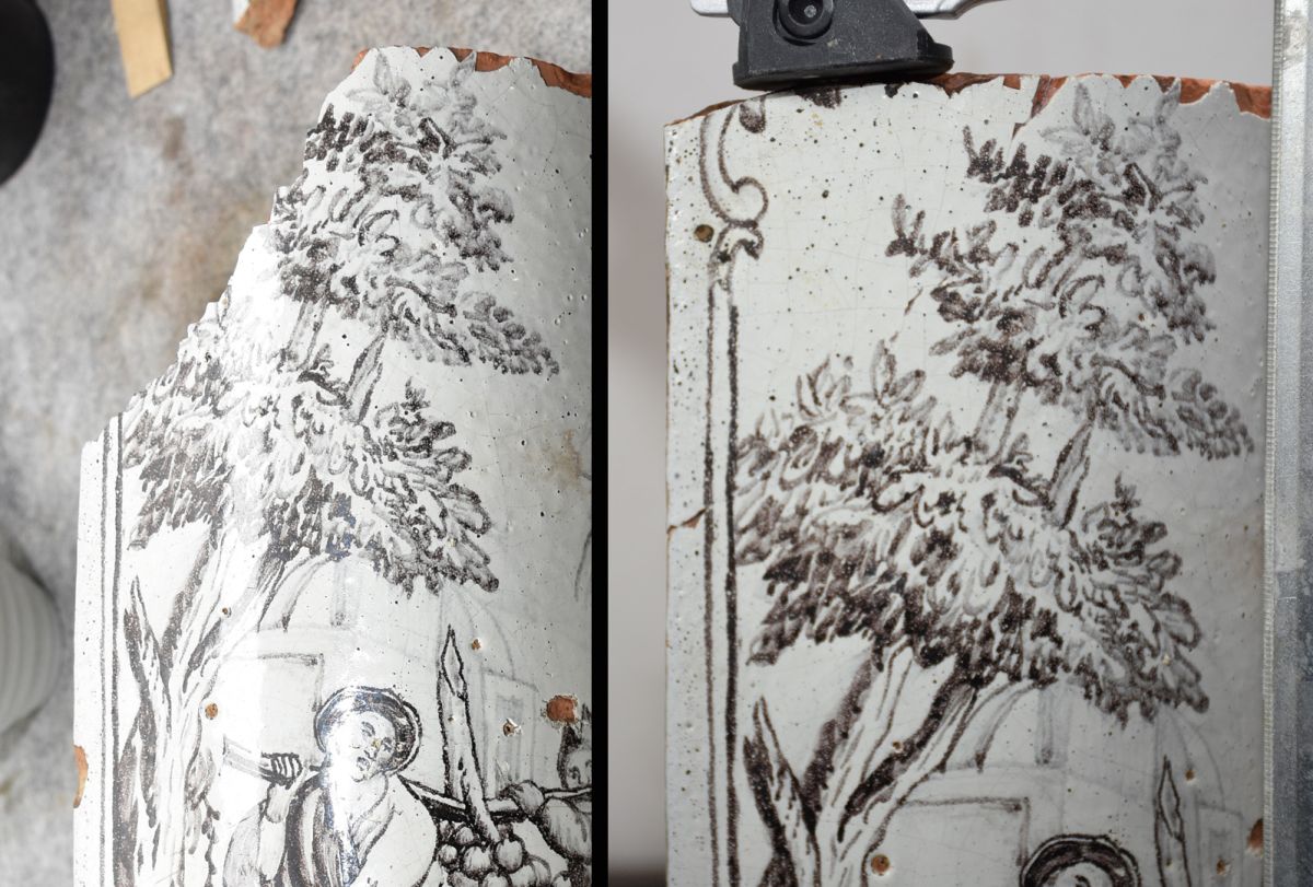 Ofenkachel Traubenkachel Lisene