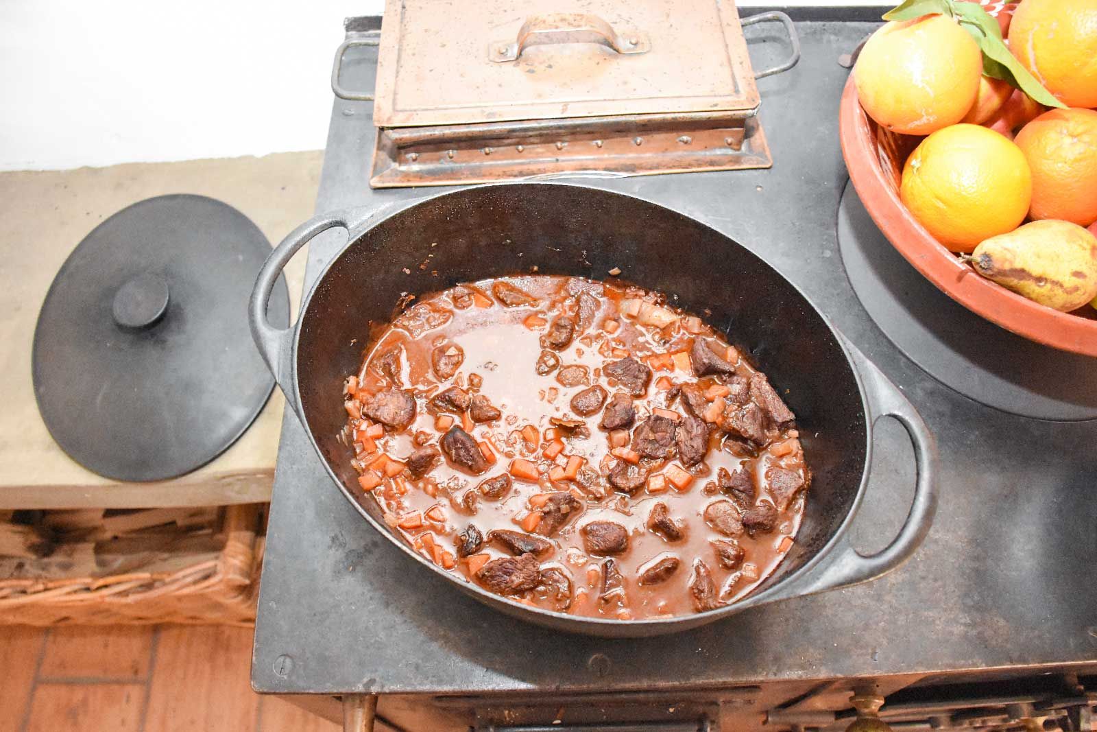 Kochen im Kachelofen